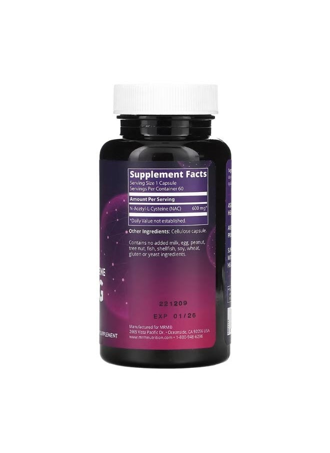 Nac N Acetyl L Cysteine 600 mg 60 Vegan Capsules