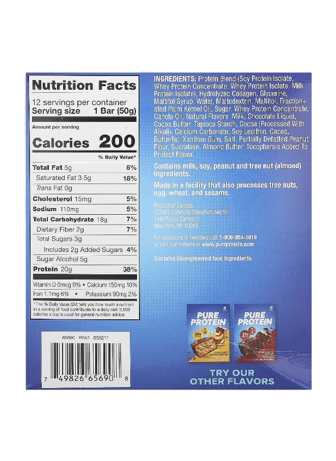 Pure Protein, Gluten Free Bar, Chewy Chocolate Chip, 12 Bars, 1.76 oz (50 g) Each
