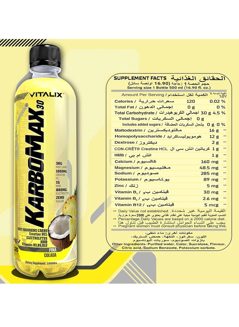 Vitalix KARBOMAX30 500ML Pina Colada
