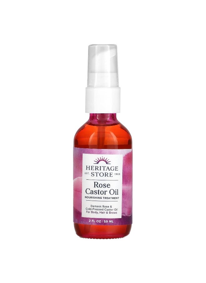 Heritage Store, Rose Castor Oil, 2 fl oz (59 ml)