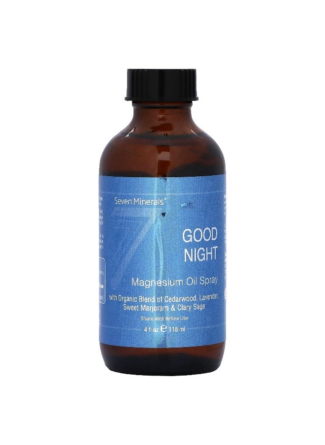 Seven Minerals, Good Night, Magnesium Oil Spray, 4 fl oz (118 ml)