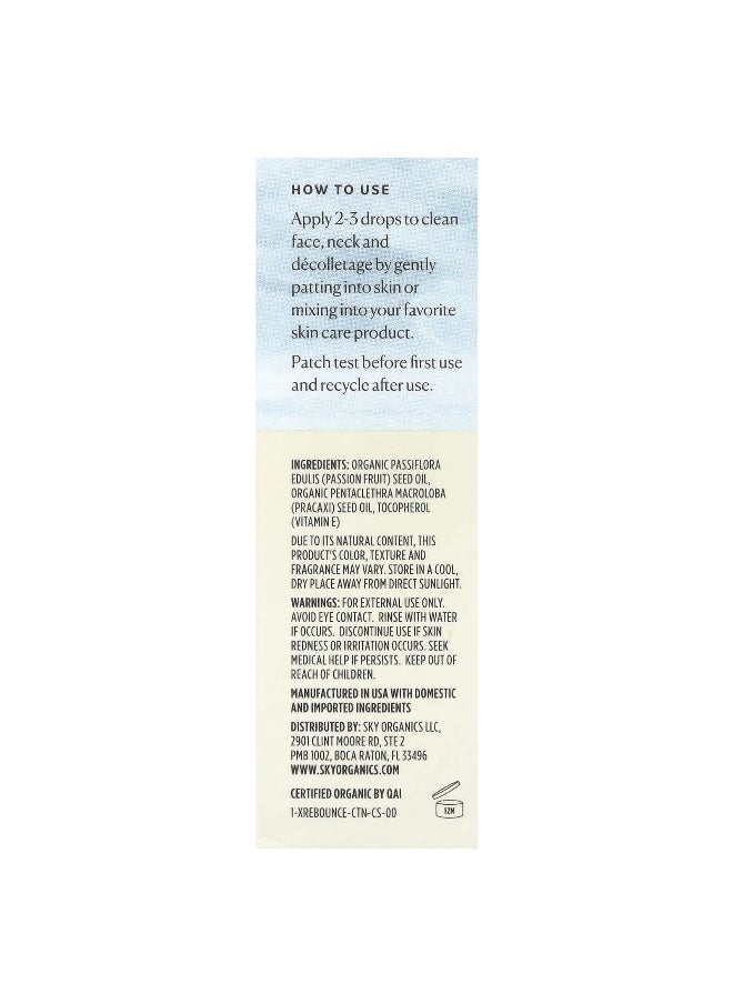 Sky Organics, Organic Rebounce Oil Serum, 1 fl oz (30 ml)