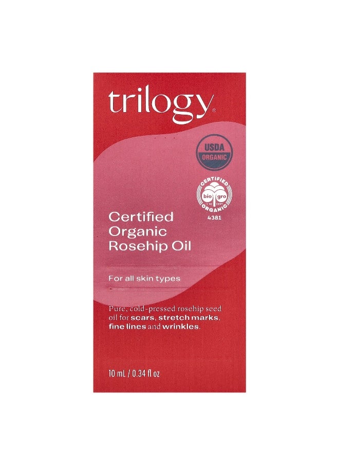 Trilogy, Certified Organic Rosehip Oil, 0.34 fl oz (10 ml)