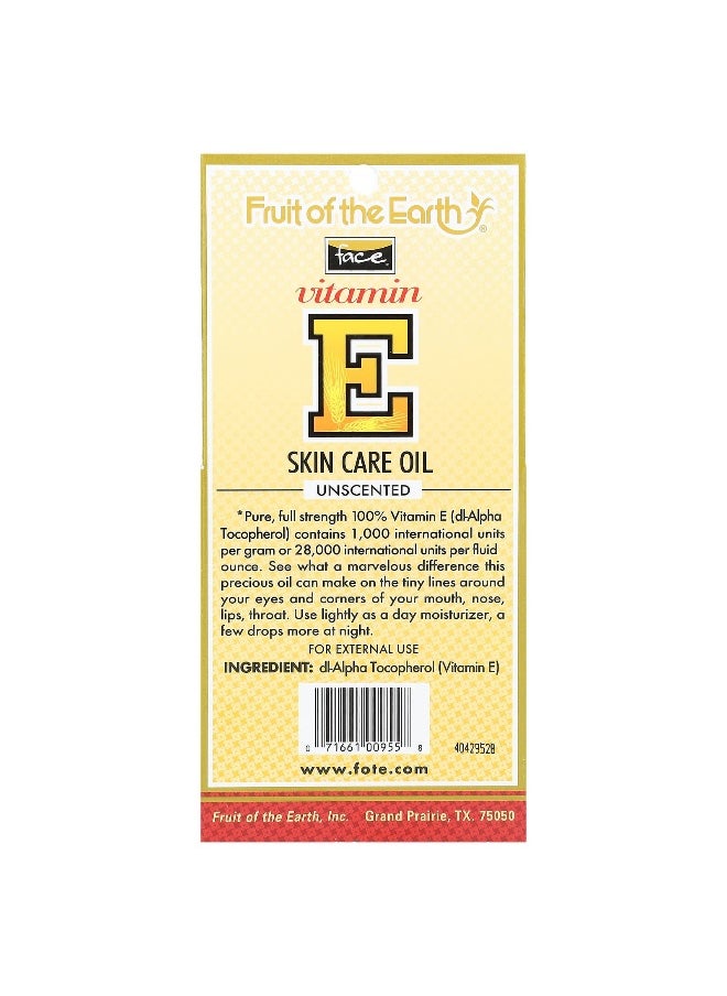 Fruit of the Earth, Face, Ultra Pure Vitamin E Oil, Unscented, 28,000 IU, 1/2 fl oz (15 ml)