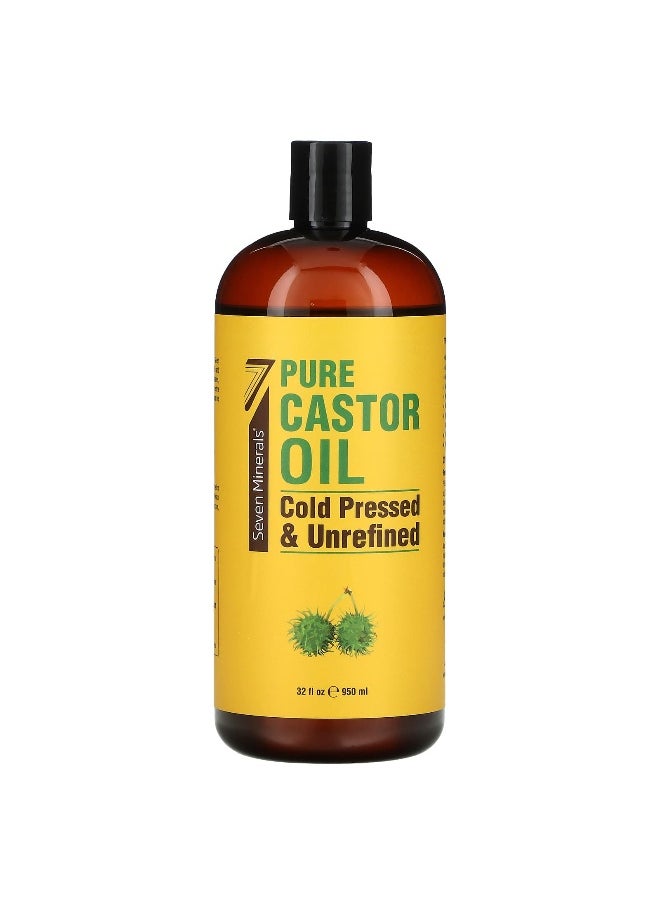 Seven Minerals, Pure Castor Oil, Cold Pressed & Unrefined, Unscented, 32 fl oz (950 ml)