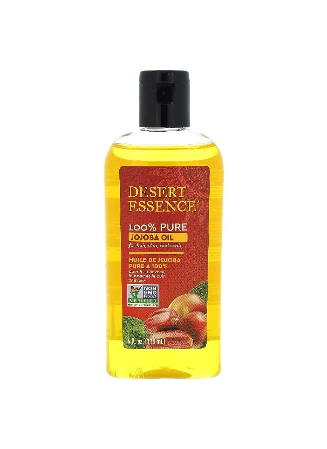 Desert Essence, 100% Pure Jojoba Oil, For Hair, Skin, and Scalp, 4 fl oz (118 ml)