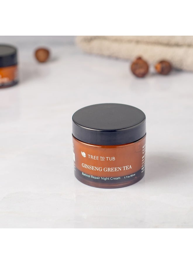 Tree To Tub, Retinol Anti Aging & Wrinkle Night Moisturizer, Hyaluronic Acid Face Cream for Dry, Sensitive Skin, 1.7 fl oz (50 ml)