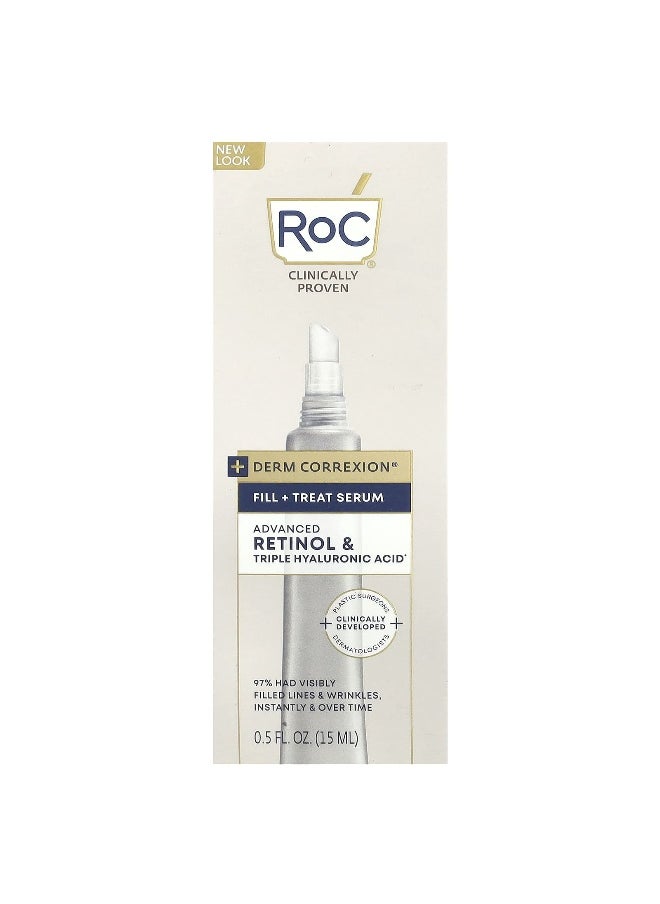 RoC, Derm Correxion®, Fill + Treat Serum, Advanced Retinol & Triple Hyaluronic Acid, 0.5 fl oz (15 ml)