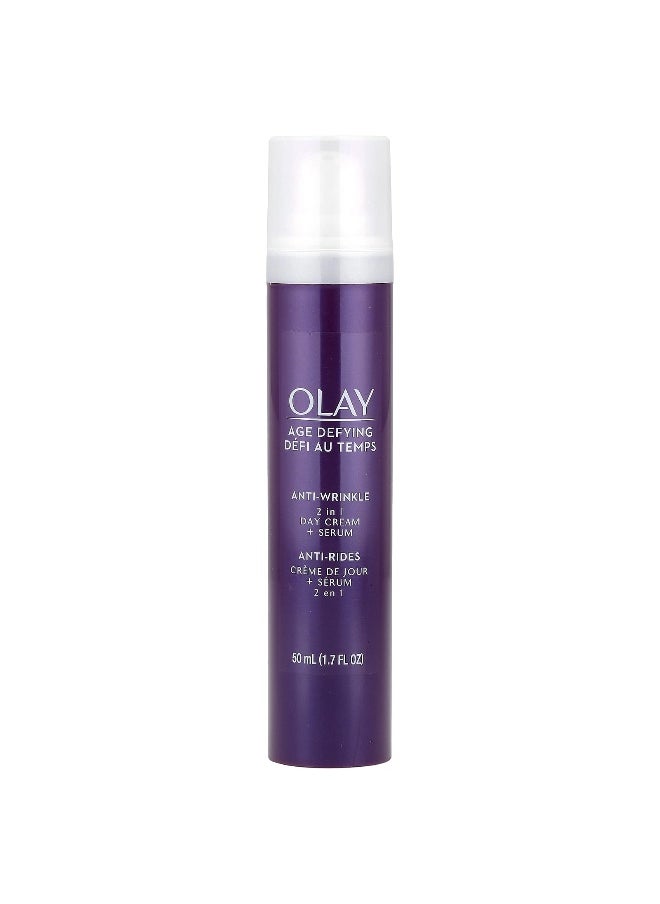 Olay, Age Defying, Anti-Wrinkle, 2 in 1 Day Cream + Serum, 1.7 fl oz (50 ml)