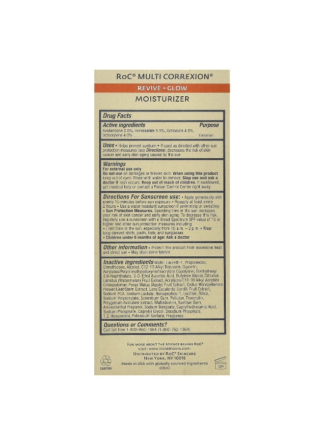 RoC, Multi Correxion®, Revive + Glow Moisturizer, SPF 30, 1.7 fl oz (50 ml)