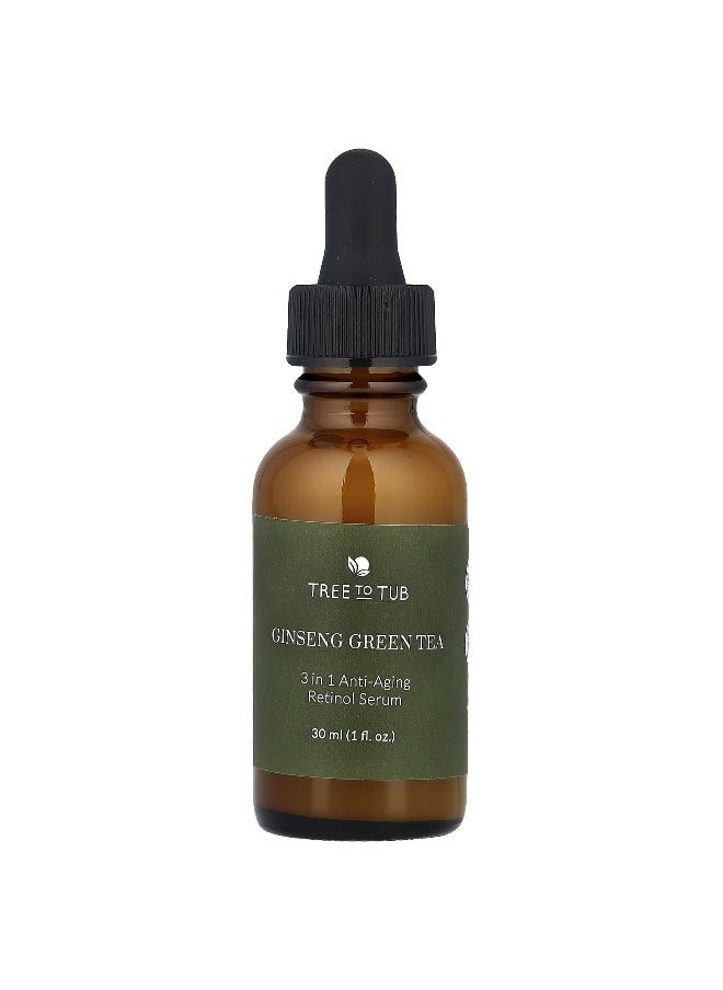 Tree To Tub, Ginseng Green Tea, 3-in-1 Anti-Aging Retinol Serum, 1 fl oz (30 ml)