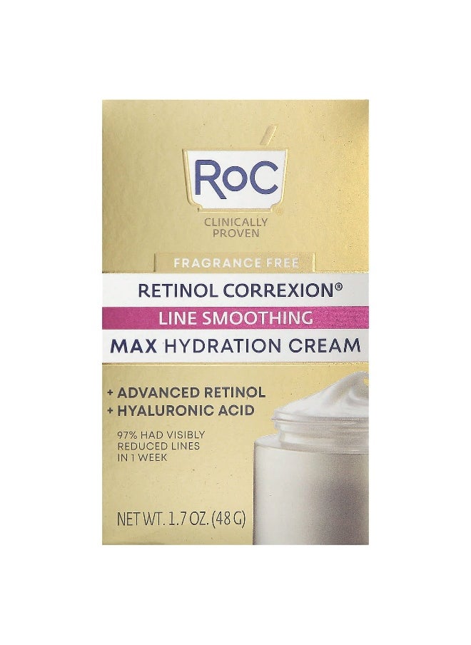 RoC, Retinol Correxion, Max Hydration Cream, Fragrance Free, 1.7 oz (48 g)