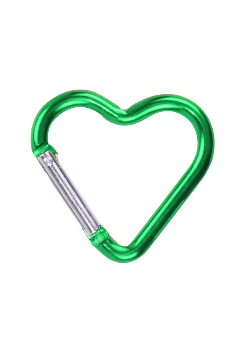 44x40mm Heart-Shaped Carabiner Clip Green