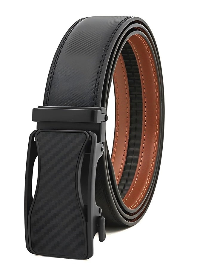 Men's Belt Leather Ratchet Belt For Casual Dress With Adjustable Automatic Buckle 1.75 Inch