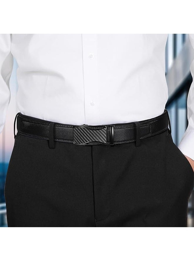 Men's Belt Leather Ratchet Belt For Casual Dress With Adjustable Automatic Buckle 1.75 Inch