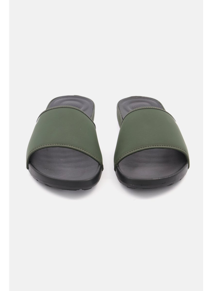 Men Slip On Lido Slides, Green