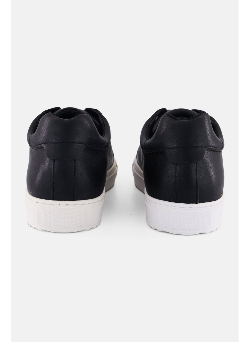 Men Lace Up Sneakers, Black