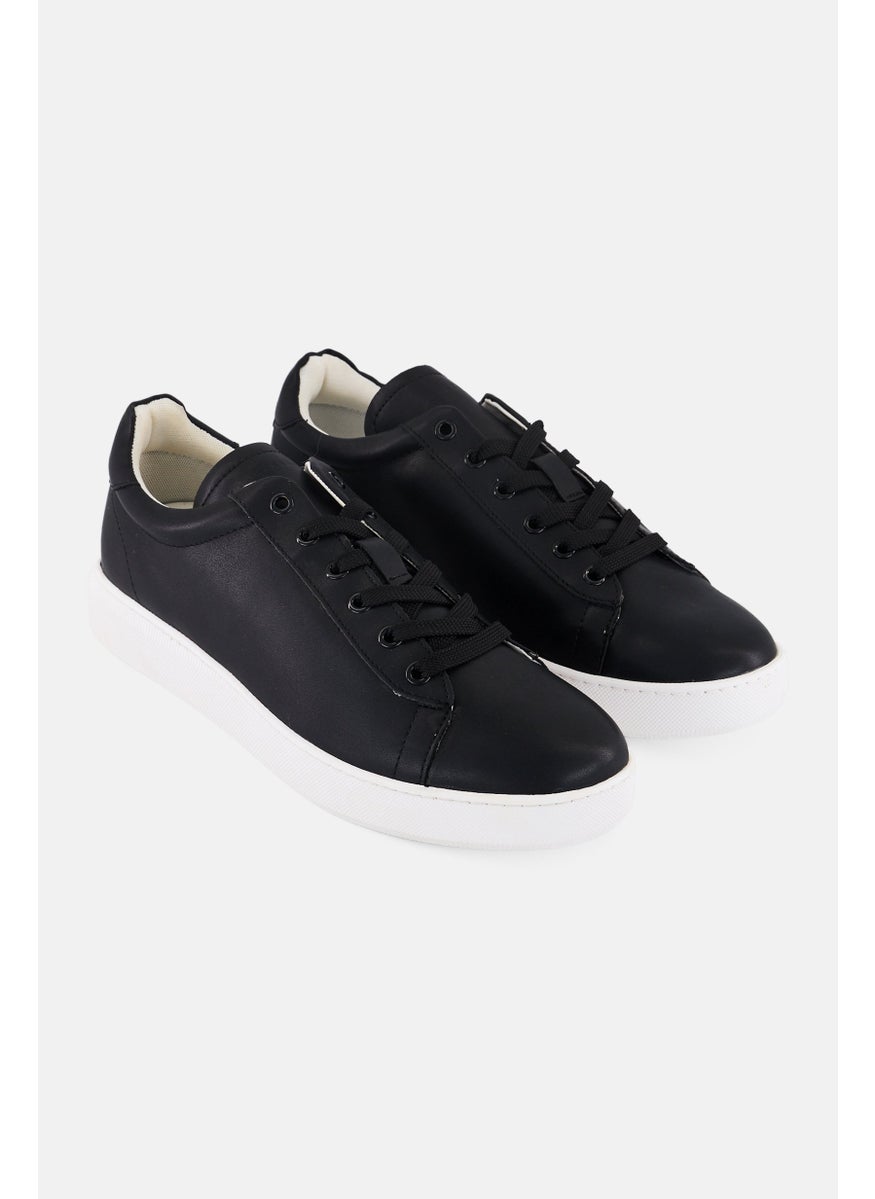 Men Lace Up Casual Shoes, Black
