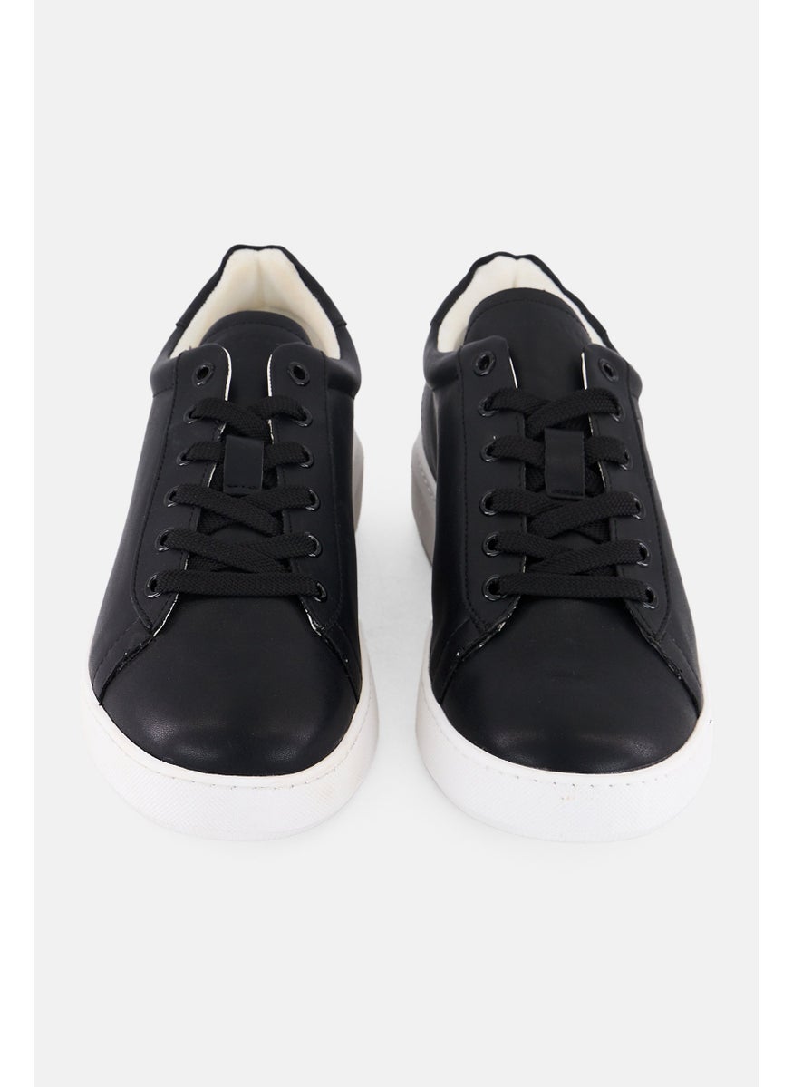 Men Lace Up Casual Shoes, Black