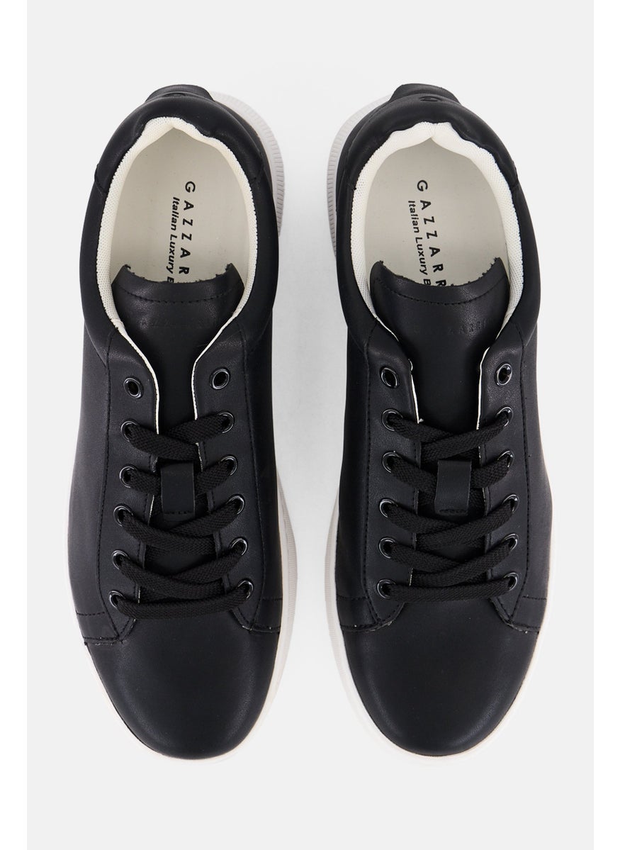 Men Lace Up Casual Shoes, Black