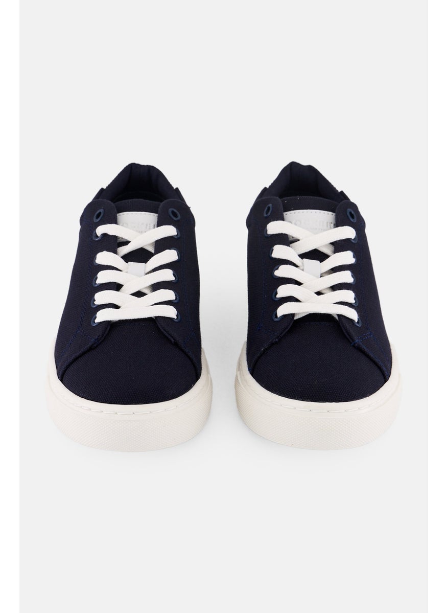 Men Lace Up Casual Shoes, Navy