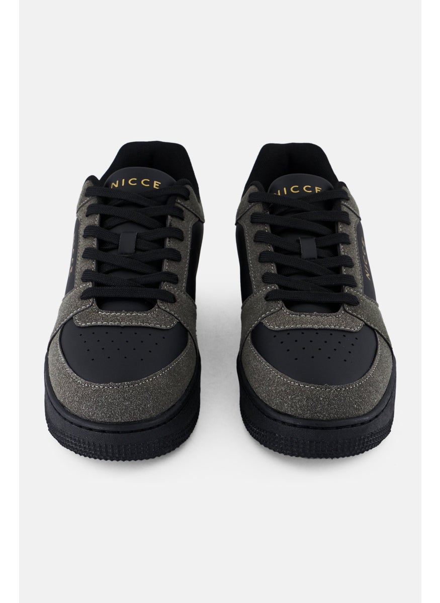 Men Lace Up Casual Shoes, Black