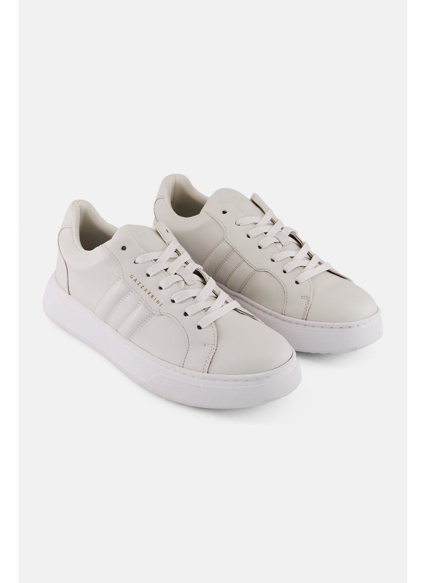Men Lace Up Causal Sneakers, White