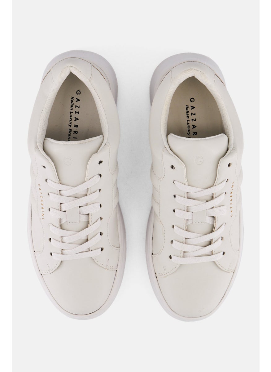 Men Lace Up Causal Sneakers, White