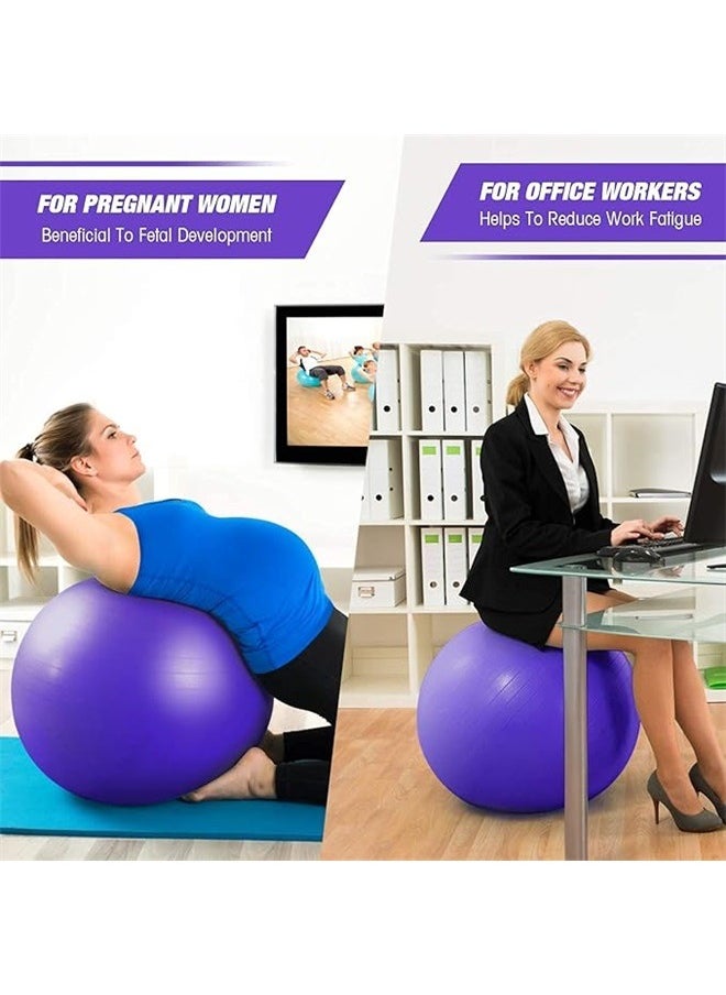 Exercise Ball, Explosion-Proof Yoga Balance Ball(25in /65cm) with Pump,Pregnancy, Balance & Physical Therapy, Fitness in Home/Gym