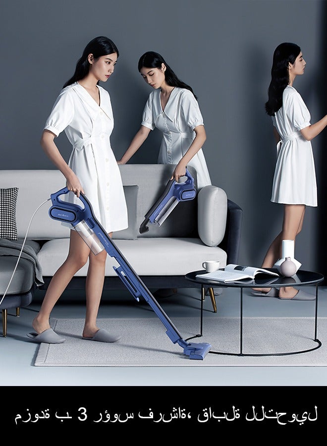 Handheld Vacuum Cleaner,3 Brush Heads For Different Scenarios,15000 Pa Strong Suction Power,Removable 800mL Dust Box 600 W DX810 Blue