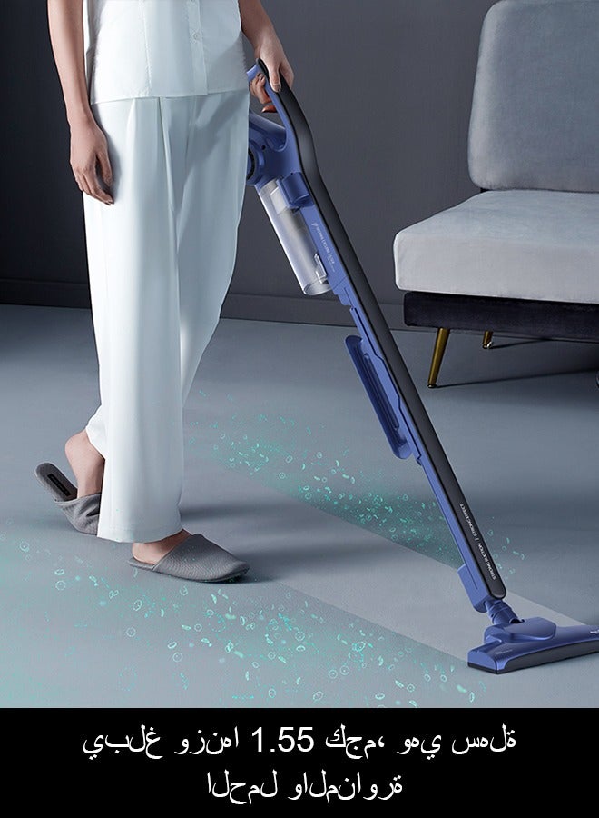 Handheld Vacuum Cleaner,3 Brush Heads For Different Scenarios,15000 Pa Strong Suction Power,Removable 800mL Dust Box 600 W DX810 Blue