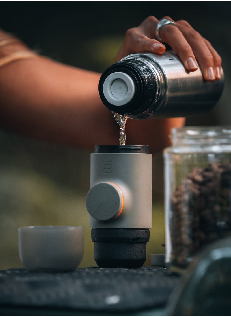 MINIPRESSO GR2 - Portable Espresso Machine for Ground Coffee, Eco-Friendly, Made Using Biomass, 18 Bar Powerful Extraction, Ultra Light Weight, Integrated Water Tank System