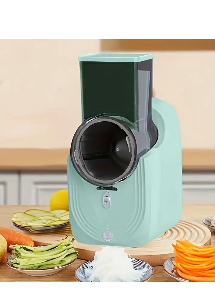 Electric Mandoliner Slicer Multifunctional Kitchen Vegetable Cutter with 3 Stainless Steel Blades