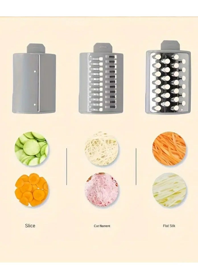 Electric Mandoliner Slicer Multifunctional Kitchen Vegetable Cutter with 3 Stainless Steel Blades