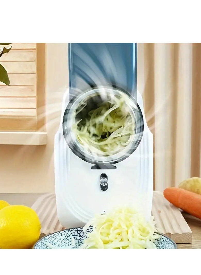 Electric Mandoliner Slicer Multifunctional Kitchen Vegetable Cutter with 3 Stainless Steel Blades