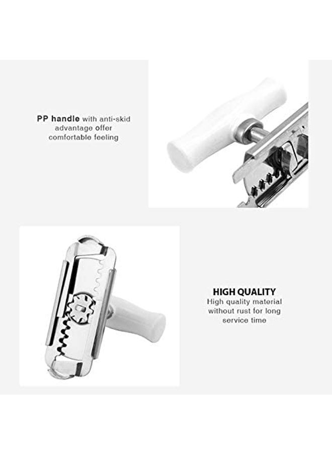 Stainless Steel Adjustable Can Opener Silver/White 10x20x10cm