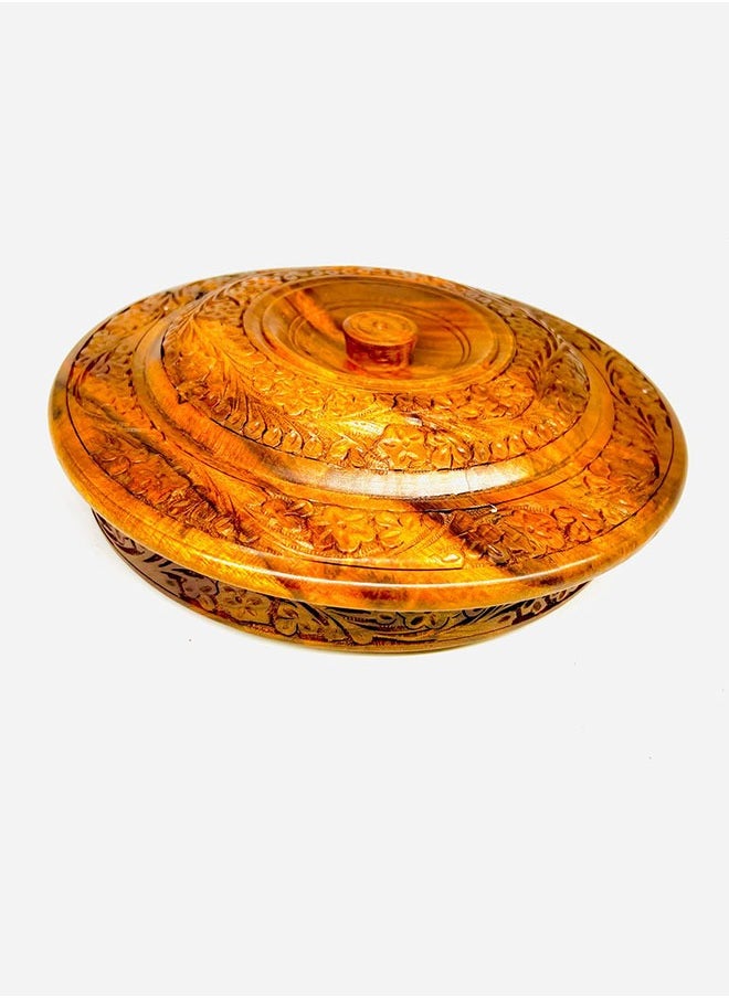 Wooden Handmade Masala Box | 8-Inch Traditional Spice Organizer | Handcrafted Kitchen Storage Container