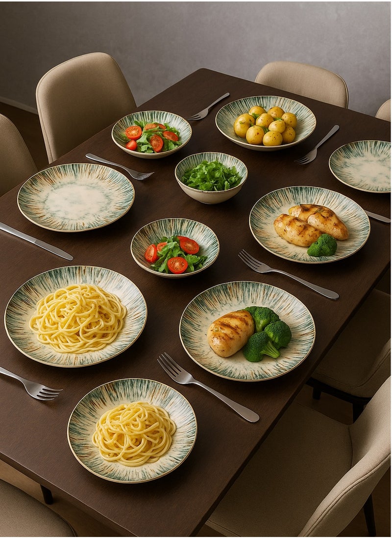 36-Pieces Luxury Turkish Porcelain Dinnerware – Complete Set for 6 Persons