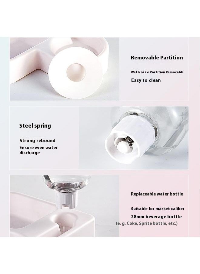 Multifunctional Cat Bowl White Double Dog Cat Bowls - Pets Water and Food Bowl Set with Automatic Water Bottle, Raised Pet Feeder Bowl for Cats and Small Dogs