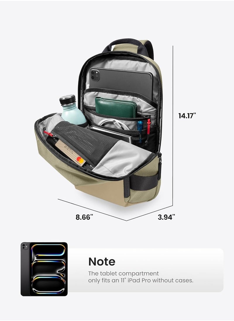 Navigator-T24 Sling Bag 5L, Compact Sling Bag, Crossbody Chest Shoulder Bag for 11 inch 2025 iPad A16, iPad Air M3&M2, iPad Pro M4, M2&M1, Nintendo Switch 2/Switch/OLED, Slim Lightweight Daypack for Daily Use