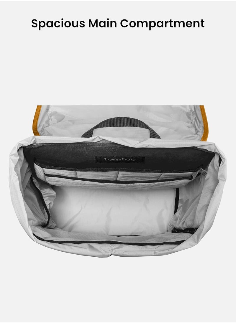 VintPack-TA1 Flap Laptop Backpack, Lightweight, Water-Resistant Travel Casual Daypack, Slim Durable Work-pack Rucksack for 13-16 Inch MacBook Laptop, Large Capacity, Eco-Friendly Backpack 22L