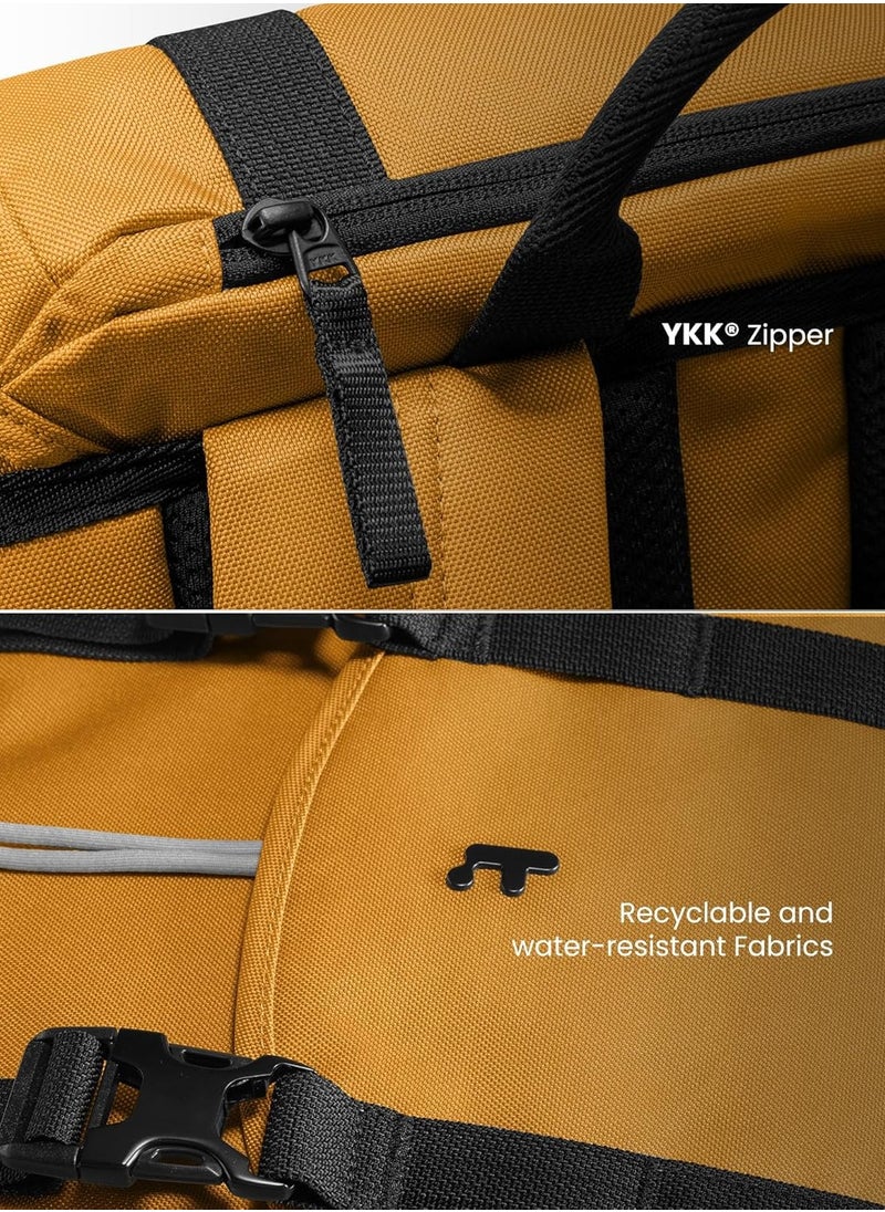 VintPack-TA1 Flap Laptop Backpack, Lightweight, Water-Resistant Travel Casual Daypack, Slim Durable Work-pack Rucksack for 13-16 Inch MacBook Laptop, Large Capacity, Eco-Friendly Backpack 22L