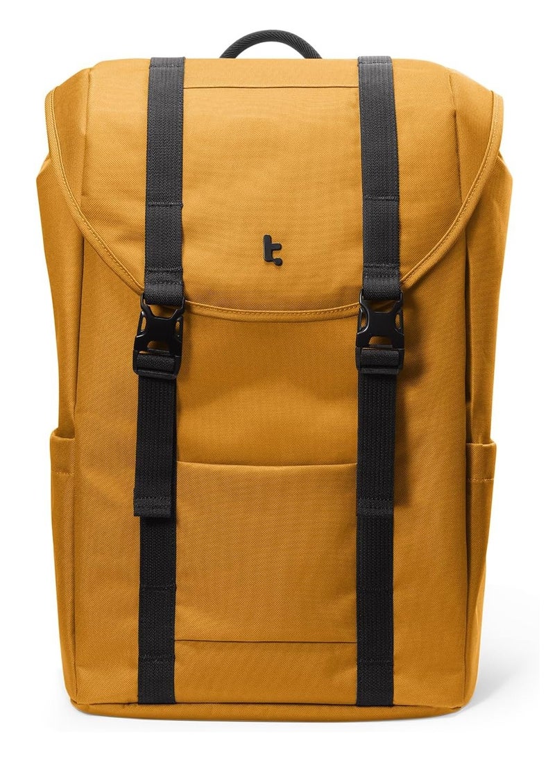 VintPack-TA1 Flap Laptop Backpack, Lightweight, Water-Resistant Travel Casual Daypack, Slim Durable Work-pack Rucksack for 13-16 Inch MacBook Laptop, Large Capacity, Eco-Friendly Backpack 22L