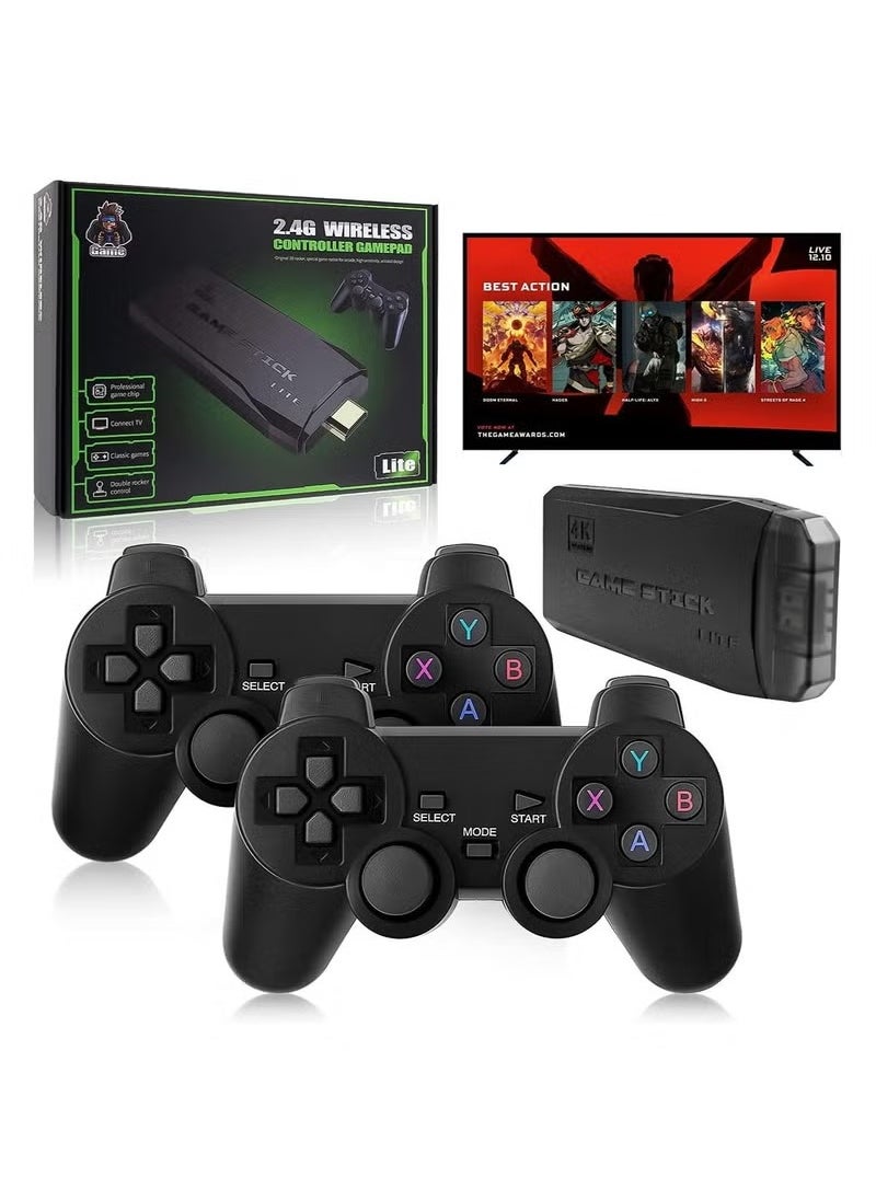 Wireless Retro Game Console Plug  Play Video TV Game Stick With 10000+ Games 4K HDMI Output for TV with Dual 2.4G Wireless Controllers