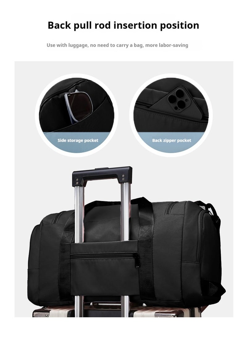 Large Capacity Sports Duffel Bag with Wet-Dry Compartments & Shoe Pocket - Waterproof Gym Bag for Swimming/Travel