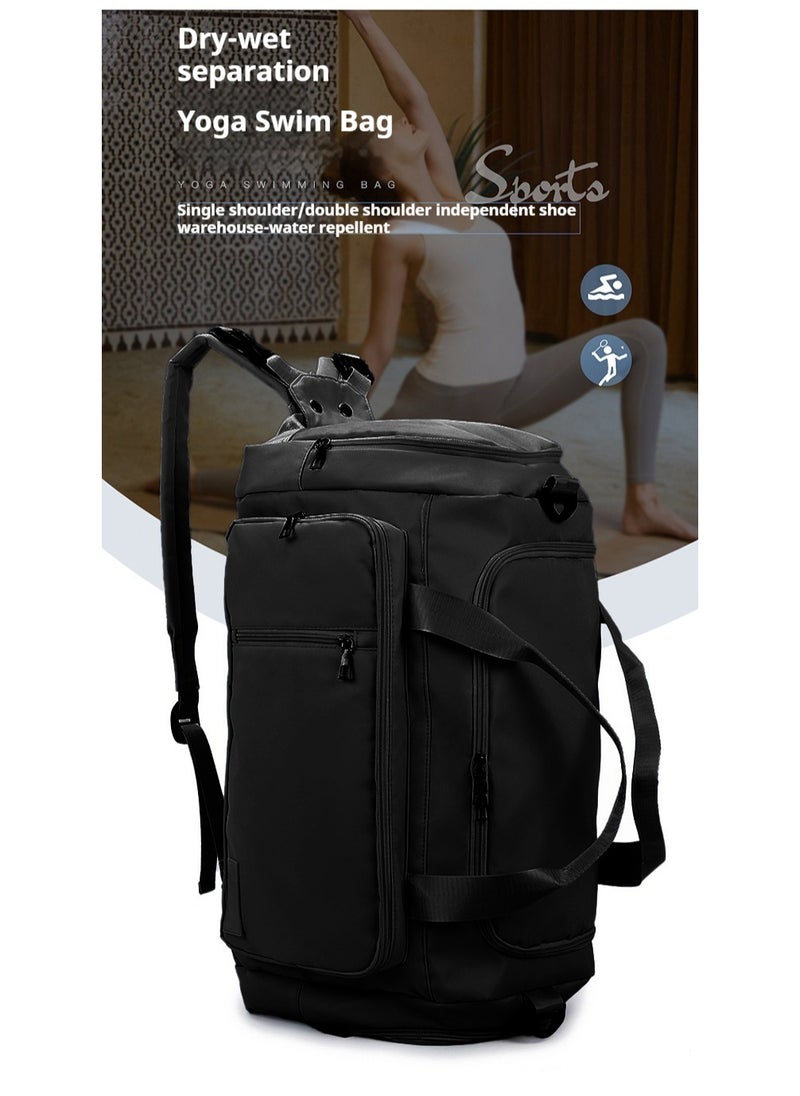 Large Capacity Sports Duffel Bag with Wet-Dry Compartments & Shoe Pocket - Waterproof Gym Bag for Swimming/Travel
