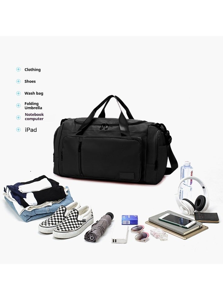 Large Capacity Sports Duffel Bag with Wet-Dry Compartments & Shoe Pocket - Waterproof Gym Bag for Swimming/Travel