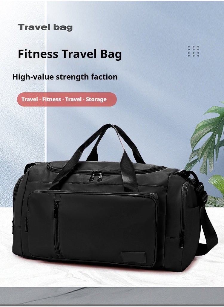 Large Capacity Sports Duffel Bag with Wet-Dry Compartments & Shoe Pocket - Waterproof Gym Bag for Swimming/Travel