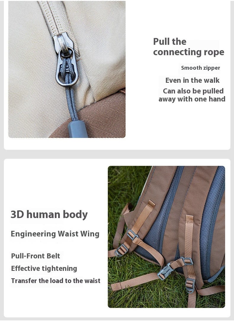 Hiking backpack waterproof wear-resistant mountaineering bag large capacity leisure travel bag lightweight outdoor backpack