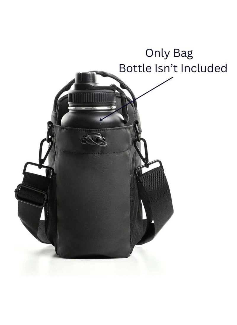 Magnetic Gym Bag with Lockable Zippers & Built-in Phone Holder | Attaches to Metal Surfaces | Hands-Free Workout Filming | Gym-Approved Design with Smart Storage & Bottle Holder – Black (Bottle Not Included)